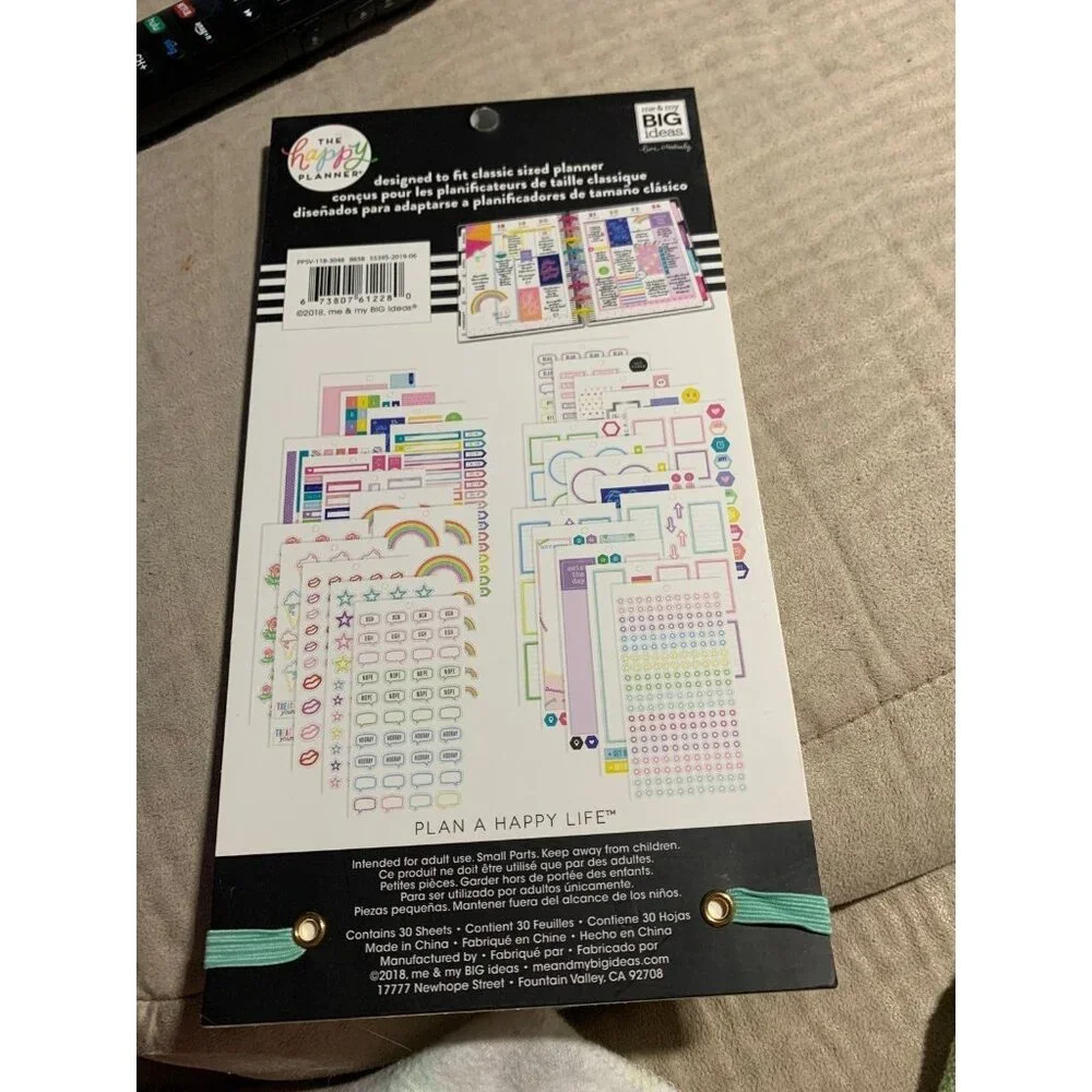 Erin Condren‎ The Happy Planner neon lights sticker book 922 pieces 97% complete